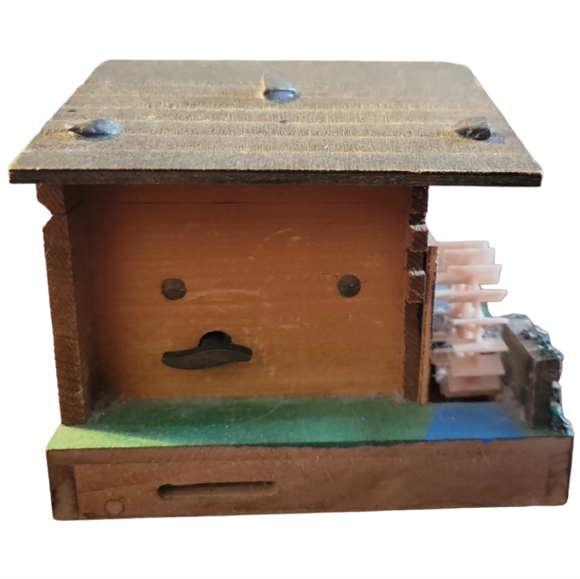 Vtg Reuge Wooden Swiss Chalet Music Jewelry Box Working Water Wheel - Picture 2 of 9